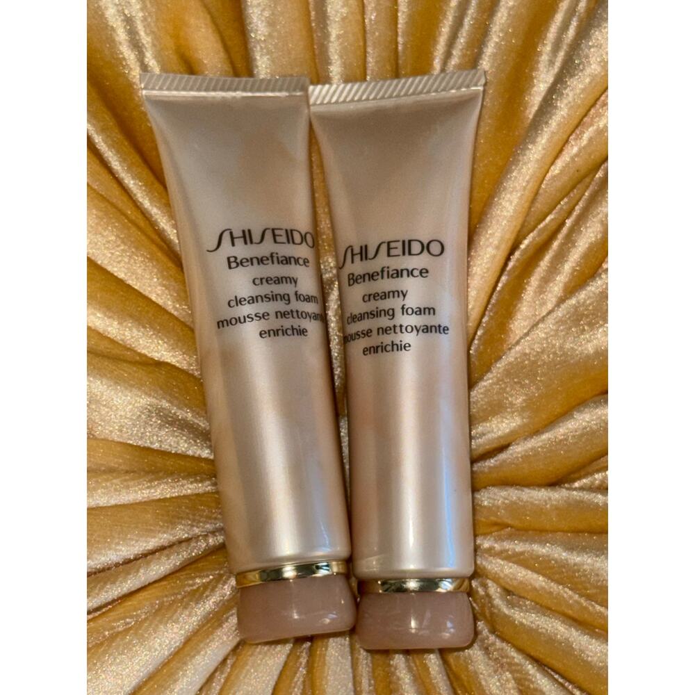 2 SHISEIDO Benefiance Creamy Cleansing Foam mousse nettoyante enrichie 30ml 1oz